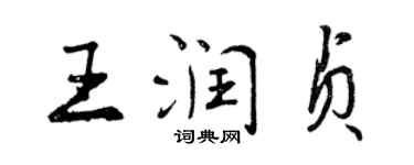 曾慶福王潤貞行書個性簽名怎么寫