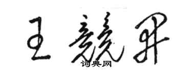 駱恆光王競開草書個性簽名怎么寫