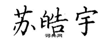 丁謙蘇皓宇楷書個性簽名怎么寫