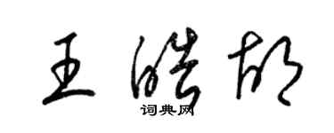 梁錦英王皓胡草書個性簽名怎么寫