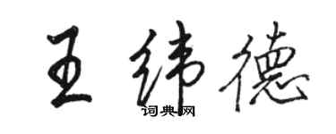 駱恆光王緯德行書個性簽名怎么寫