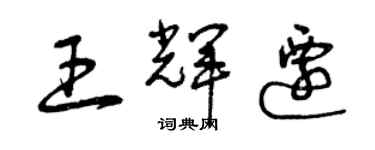 曾慶福王輝遷草書個性簽名怎么寫