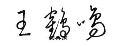 駱恆光王鶴鳴草書個性簽名怎么寫