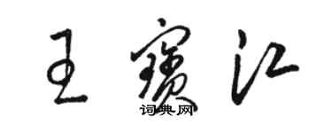 駱恆光王寶江草書個性簽名怎么寫