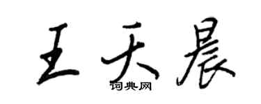王正良王夭晨行書個性簽名怎么寫