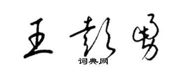 梁錦英王彭勇草書個性簽名怎么寫