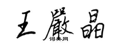 王正良王嚴晶行書個性簽名怎么寫