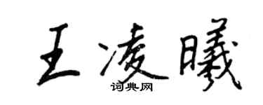 王正良王凌曦行書個性簽名怎么寫