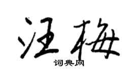 王正良汪梅行書個性簽名怎么寫