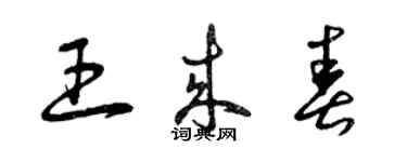 曾慶福王來春草書個性簽名怎么寫