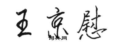 駱恆光王京慰行書個性簽名怎么寫