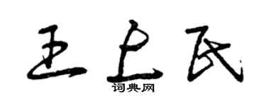 曾慶福王上民草書個性簽名怎么寫