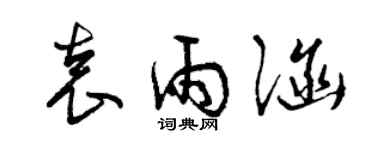 曾慶福袁雨涵草書個性簽名怎么寫