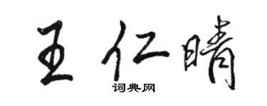 駱恆光王仁晴行書個性簽名怎么寫