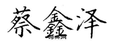 丁謙蔡鑫澤楷書個性簽名怎么寫