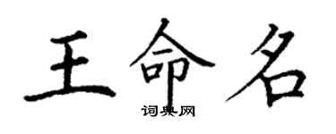 丁謙王命名楷書個性簽名怎么寫