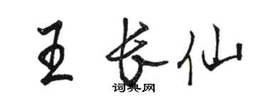 駱恆光王長仙行書個性簽名怎么寫