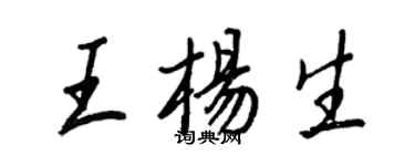 王正良王楊生行書個性簽名怎么寫