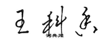 駱恆光王科香草書個性簽名怎么寫