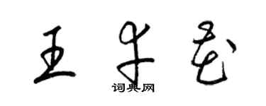 梁錦英王幸花草書個性簽名怎么寫