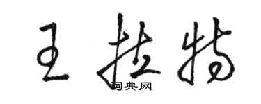 駱恆光王拉特草書個性簽名怎么寫