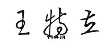 駱恆光王特立草書個性簽名怎么寫