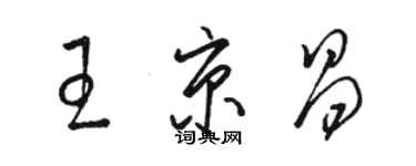 駱恆光王京昌草書個性簽名怎么寫