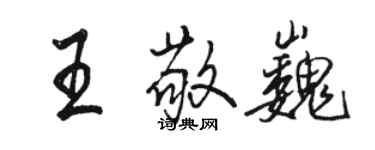 駱恆光王敬巍行書個性簽名怎么寫