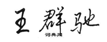駱恆光王群馳行書個性簽名怎么寫