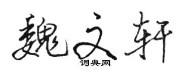 駱恆光魏文軒行書個性簽名怎么寫