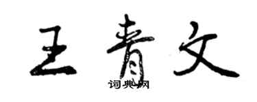 曾慶福王青文行書個性簽名怎么寫