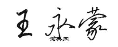 駱恆光王永蒙行書個性簽名怎么寫