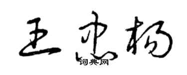 曾慶福王忠楊草書個性簽名怎么寫