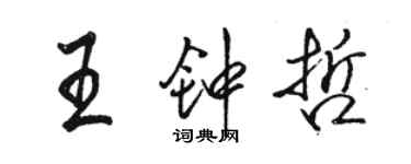 駱恆光王鍾哲行書個性簽名怎么寫