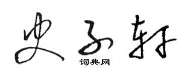 駱恆光史子軒草書個性簽名怎么寫