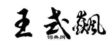 胡問遂王式飆行書個性簽名怎么寫