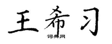 丁謙王希習楷書個性簽名怎么寫