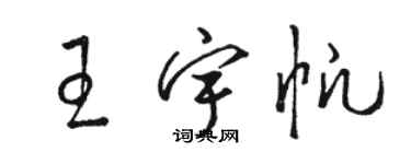 駱恆光王宇帆草書個性簽名怎么寫