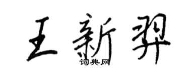王正良王新羿行書個性簽名怎么寫