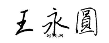 王正良王永圓行書個性簽名怎么寫