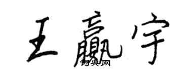 王正良王贏宇行書個性簽名怎么寫