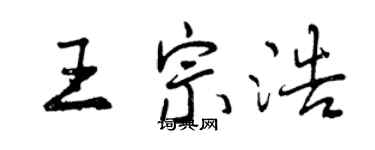 曾慶福王宗浩行書個性簽名怎么寫