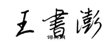 王正良王書澎行書個性簽名怎么寫
