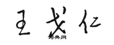 駱恆光王戈仁草書個性簽名怎么寫