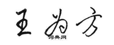 駱恆光王為方行書個性簽名怎么寫