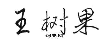 駱恆光王樹果行書個性簽名怎么寫