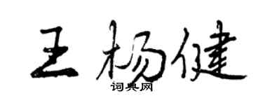 曾慶福王楊健行書個性簽名怎么寫