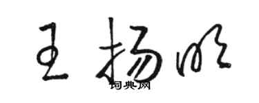 駱恆光王揚明草書個性簽名怎么寫