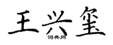 丁謙王興璽楷書個性簽名怎么寫