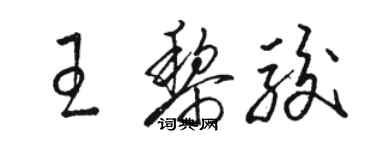 駱恆光王黎駿草書個性簽名怎么寫